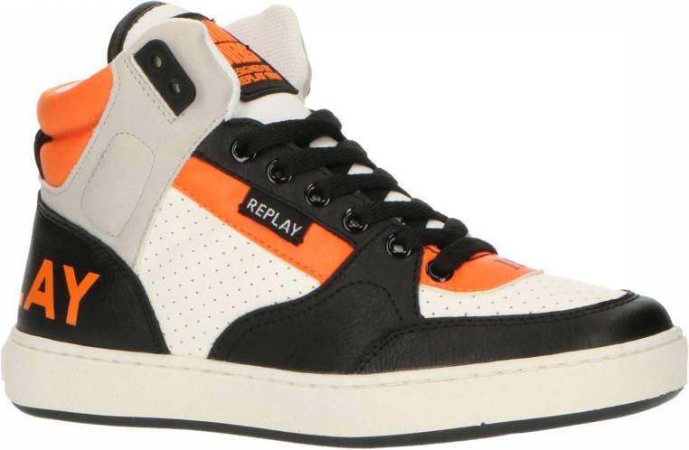 REPLAY Cobra Mid hoge sneakers zwart/oranje online kopen